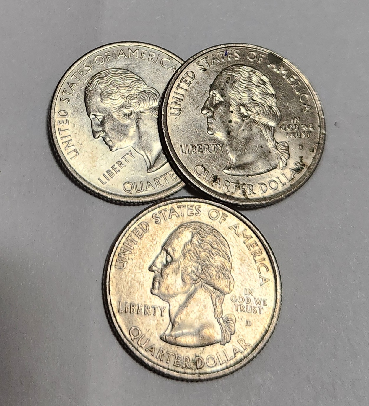 조지워싱턴 쿼터달라3점1세트