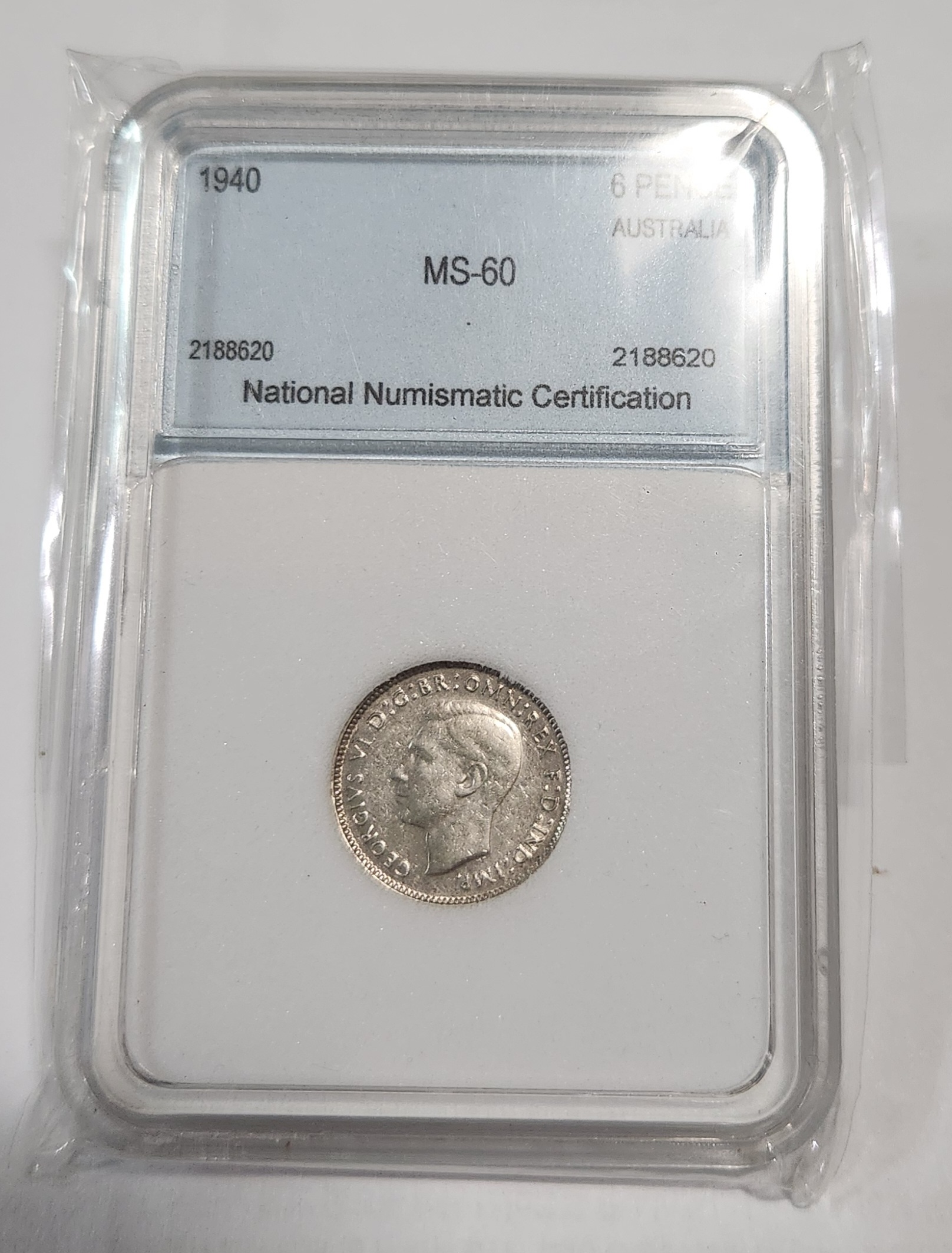 1940년 오스트레일리아 6펜스/MS60등급