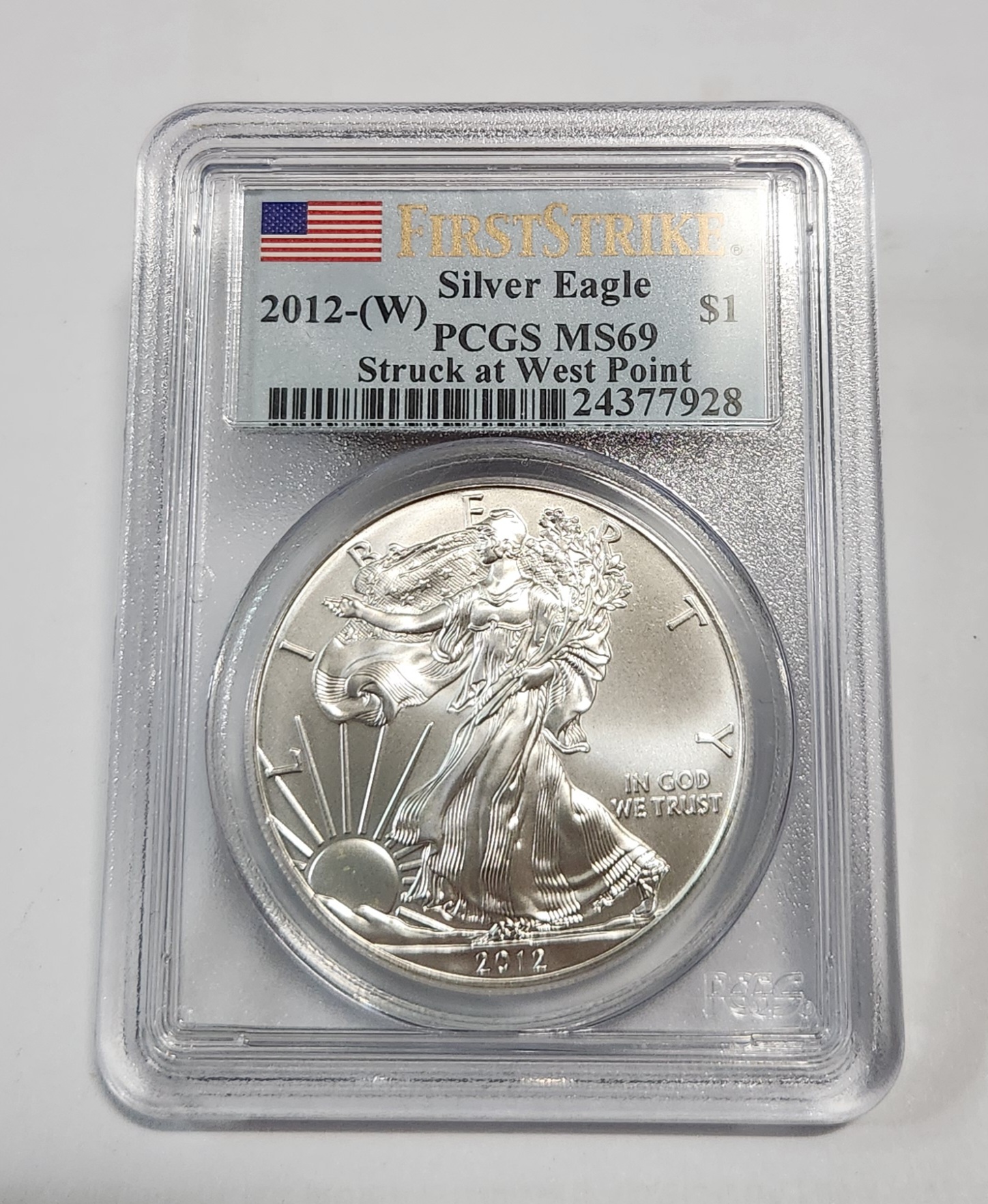2012년 실버이글1달러/MS69등급